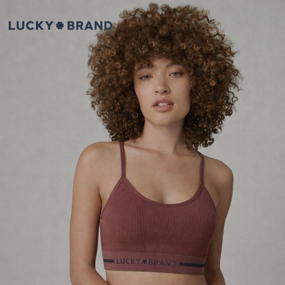 NWOT Lucky Brand Ribbed Bralette in Plum Size Small